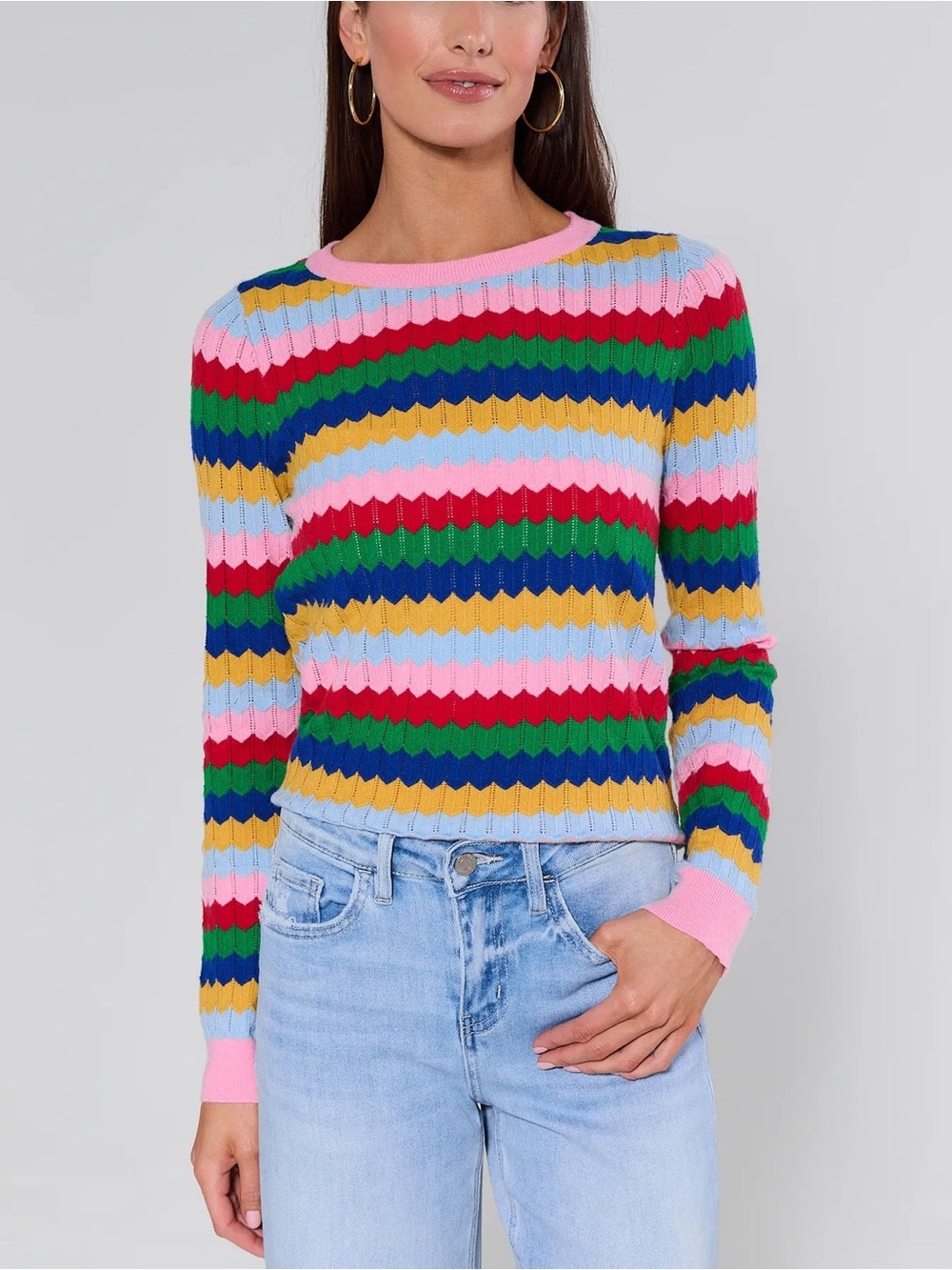 Avara Mandy Multi Striped Knit Sweater Size M - Picture 3 of 10